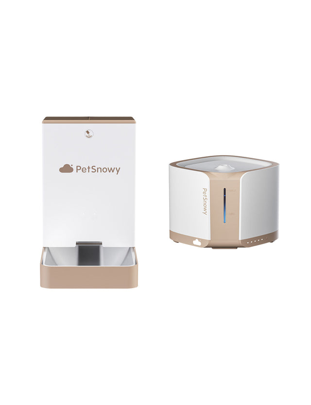 PetSnowy Ensemble mangeoire et fontaine automatiques pour animaux de compagnie